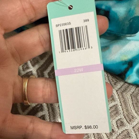 (L1) South Point Women's Plus Size Tie-Dye Two-Piece Swimsuit, Multi-Sizes Blue - Picture 5 of 11